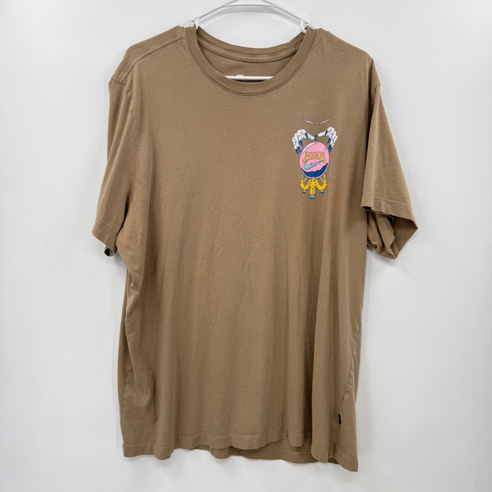 Nike The Nike Tee XL T Shirt Brown Graphic Print Short Sleeve Casual Mens